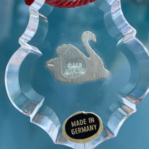 R&B Sterling Silver Swan in a Glass Ornament - Picture 5 of 10